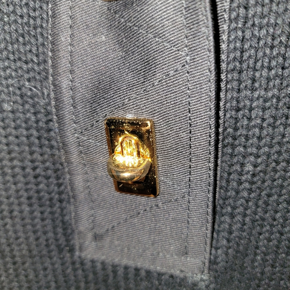 Misses sz L LRL Lauren Ralph Lauren black Sweater with Gold Latches Black label - Picture 3 of 8